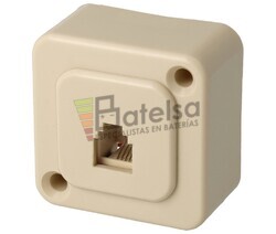 Roseta mural con salida frontal RJ11, beige