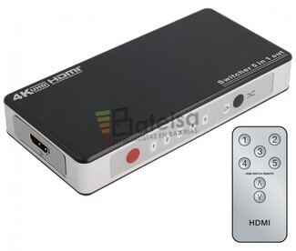 Switch HDMI 5 Entradas 1 Salida, con telemando