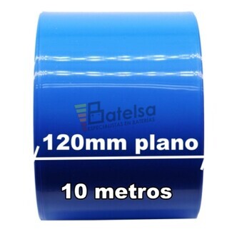 Termo retrctil PVC Azul 120mm especial Clulas 18650 Litio 10 Metros