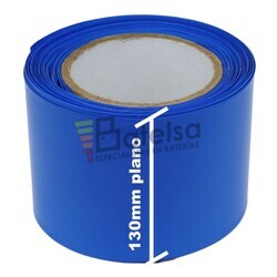 Termo retrctil PVC Azul 130mm especial Clulas 18650 Litio 1 Metro