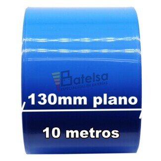 Termo retrctil PVC Azul 130mm especial Clulas 18650 Litio 10 Metros