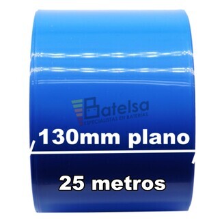 Termo retrctil PVC Azul 130mm especial Clulas 18650 Litio 25 Metros