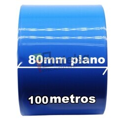 Termo retrctil PVC Azul 80mm bobina 100 Metros