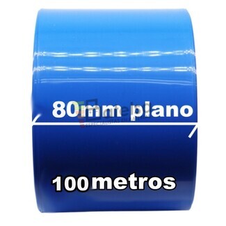 Termo retrctil PVC Azul 80mm bobina 100 Metros