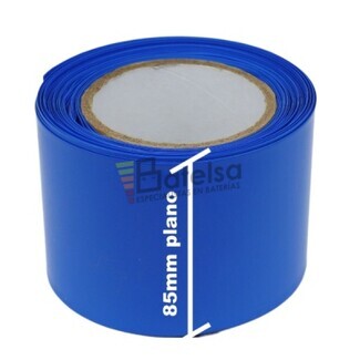 Termo retrctil PVC Azul 85mm especial clulas 18650 Litio 1 Metro