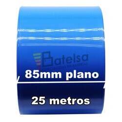 Termo retrctil PVC Azul 85mm especial clulas 18650 Litio 25 Metros