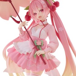 Estatua Hatsune Miku AMP Newley Written Sakura Miku Sakura Dress Ver. 21 cm