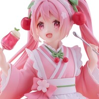 Estatua Hatsune Miku Newley Written Sakura Miku Japanese Cafe Ver. Reissue 18 cm