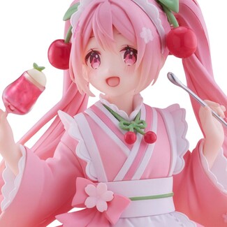 Estatua Hatsune Miku Newley Written Sakura Miku Japanese Cafe Ver. Reissue 18 cm
