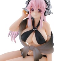 Estatua Super Sonico Noodle Stopper Super Sonico Swimsuit Black Color Ver. 10 cm