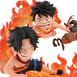Figura Portgas D Ace & Monkey D Luffy WCF Log Stories Marineford One Piece 10 cm