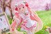 Estatua Hatsune Miku Newley Written Sakura Miku Japanese Cafe Ver. Reissue 18 cm