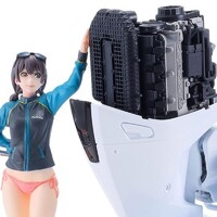 Maqueta Original Character PLAMAX MF-97 minimum factory Minori with Honda BF350 Grand Prix White 10 cm