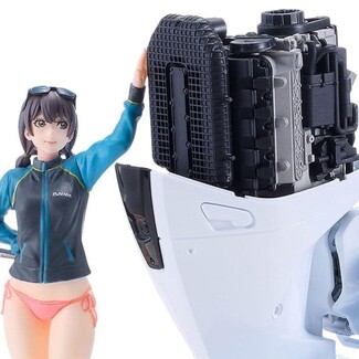 Maqueta Original Character PLAMAX MF-97 minimum factory Minori with Honda BF350 Grand Prix White 10 cm