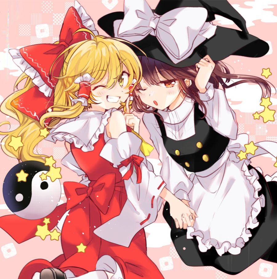 Fanart de Reimu Hakurei y Marisa Kirisame