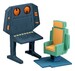 Diorama Mobile Suit Gundam G.M.G. Collection EX White Base Bridge Radio Operator Desk Set 10 cm (with gift)