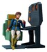 Diorama Mobile Suit Gundam G.M.G. Collection EX White Base Bridge Radio Operator Desk Set 10 cm (with gift)