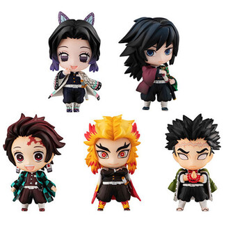 Pack 5 figuras Tanjiro And The Hashiras Mascot Demon Slayer Kimetsu No Yaiba Ver.A 5cm surtido