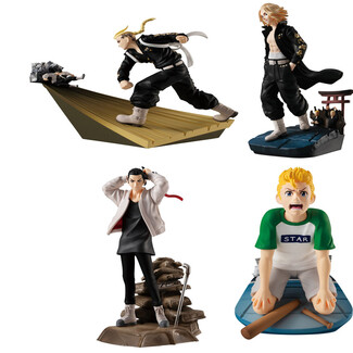 Set 4 figuras Petitrama Tokyo Revengers Series Toman Heroic Scenes 8cm